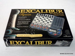 Excalibur SQUIRE Portable Electronic Chess Set Game Computer 117E RARE