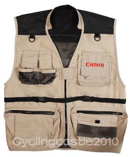 Pro Photography Vest for CANON DSLR Camera Photographer SizesL XL 2XL 