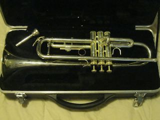 Silverplate Trumpet With Original Case Mouth Piece As Found TR 5771