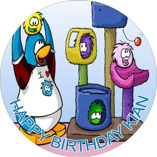 CLUB PENGUIN PUFFLES RICE PAPER BIRTHDAY CAKE TOPPERS