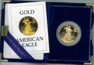 1987 W American Eagle Gold Proof $50 Coin w/COA & Box Reduced Sell 