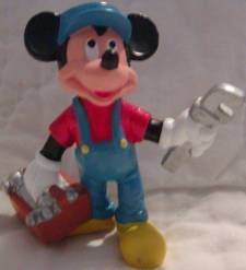 Mickey Mouse as a Plumber 2 1/2 inch Plastic Figurine Figure Miniature