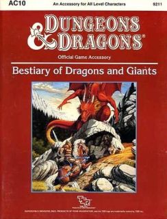 AC10 BESTIARY OF DRAGONS AND GIANTS 9211 EXC+ D&D AD&D Dungeons 