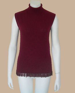Vintage Clothing 80s VALENTINO BOUTIQUE Burgundy Beaded Sweater