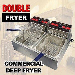   Commercial Restaurant Desktop Counter Electric Deep Fryer Double Tank
