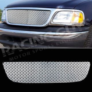 FORD PICKUP TRUCK CHROME FRONT UPPER GRILL GRILLE INSERT FLAME PATTERN 
