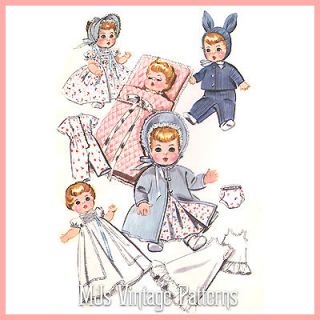 Vtg 1950s Doll Clothes Pattern ~ 13 14 Tiny Tears, Betsy Wetsy, Dy 
