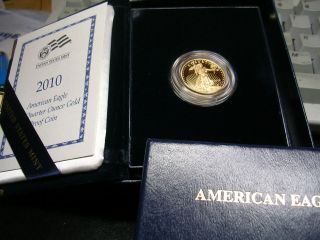 2010 W 1/4 PROOF Gold Eagle $10 Box COA