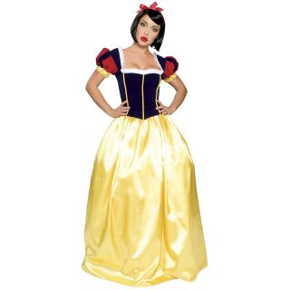Deluxe Snow White Adult Womens Long Dress Halloween Costume