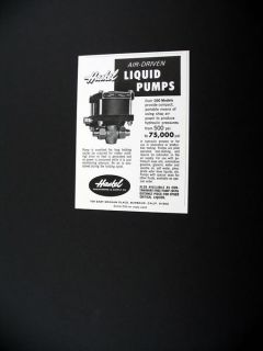 Haskel Air Driven Liquid Pumps pump 1968 print Ad