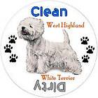   White Terrier AKC Dog Breed Profile Dishwasher Magnet Collectibles