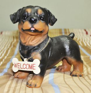 Rottweiler Puppy Dog Collectible Polyresin Figurine Gift Item