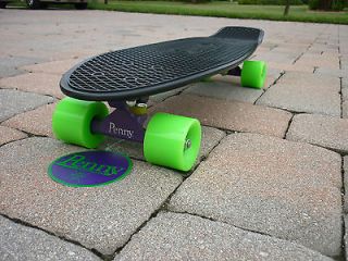   Nickel Skateboard Cruiser 27 Complete Black / Purp./ Green Wheels