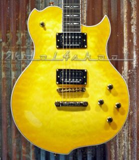 Minarik Lotus Yellow Quilted Maple Top Mahogany Electric Guitar