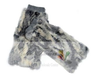 Brand NEW 40cm 100% Real Genuine Rabbit Fur Women Leg Warmers Boots 
