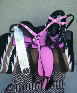 16 NEW PINK SYNTHETIC WESTERN SADDLE PACKAGE GREAT BUY