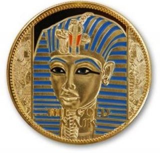 King Tut The Gold Mask 2008 Coin layered in 24kt gold