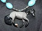 Gray quarter horse stallion pendant necklace Breyer Western cowgirl 