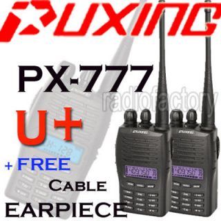 2pcs x Puxing PX 777 PLUS 400 470 UHF + Cable +Earpiece