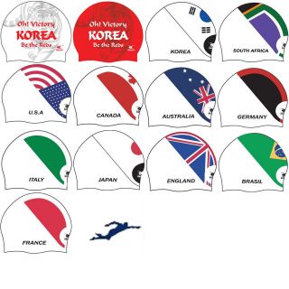 100% SHOP National Flag Swim Caps Swimming Cap Hat Water Sports #7