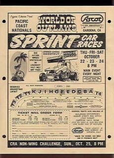 Vintage World of Outlaws Sprint Car Pacific Coast Natl Flyer EX (Sku 