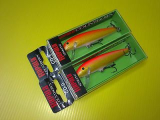 Lot of Two Rapala Countdown CD 9 GFR, Gold Fluorescent Red Color, NIB.