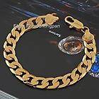 18k Yellow Gold Filled Mens Bracelet Curb Chain 8.66/12mm/38g Link 