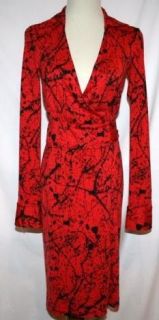   DIANE VON FURSTENBERG VINTAGE Silk Judy Wrap Dress Size 2 Red Splash