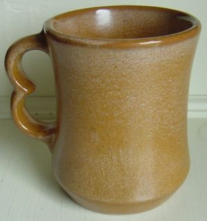 FRANKOMA Pottery Coffee Mug Caramel Tan Color Double Handle 4 Used 