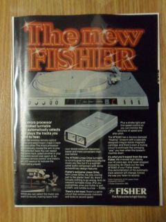 1980 Print Ad FISHER Record Player Turntable Microprocessor Controlled 