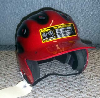 Wilson A5226 Youth Baseball Batting Helmet NEW Red/Black (One Size 