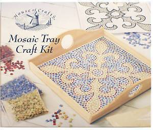 MOSAIC COLOUR TILES & WOODEN TRAY KIT HOUSE OF CRAFTS