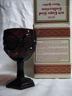   Avon 1876 Cape Cod Collection Ruby Red Sandwich Goblets & Wine Glasses