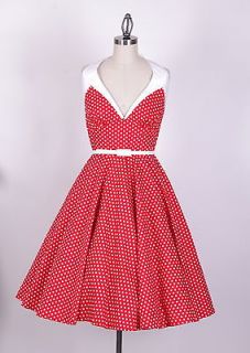 red white polka dot dress in Womens Clothing