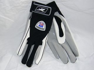 Reebok NFL Football Gloves XL Black Gray White Wide Receiver Running 