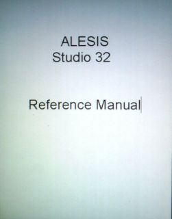 ALESIS STUDIO 32 RECORD CONSOLE REFERENCE MANUAL BOOK BOUND IN ENGLISH
