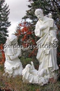   NATIVITY SET YET White OUTDOOR YARD GARDEN Statues NICELY DETAILED