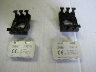 NEW BACO LOT OF 2 CONTACT BLOCK W/HOLDER 233E 23E10 233E23E10 16A 16 A 