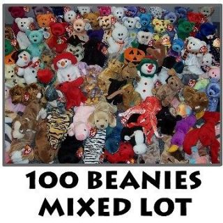 TY Beanie Babies   Mixed Lot of 100 Beanies   Wholesale Collection Lot