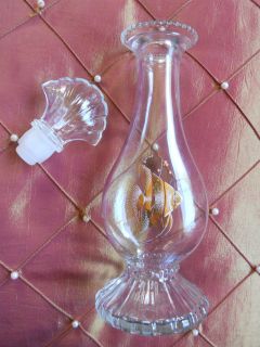   Avon Glass Bottle Fish Clam Shell Stopper Sea Fantasy Bud Vase Empty