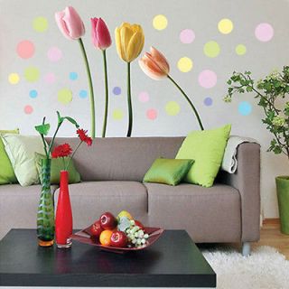 New Tulip Style DIY Stickers Home Decal Mural Art Wall PVC wallpaper