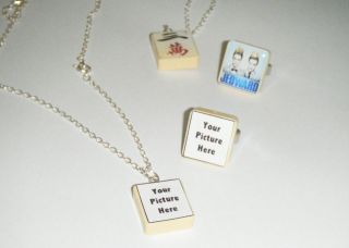   Photo Custom Picture Scrabble Charm Necklace Ring Keyring zipper