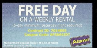 FREE DAY ON A WEEKLY RENTAL