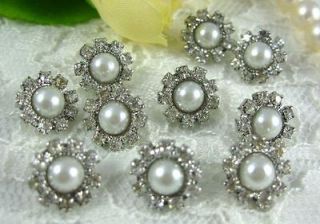 Sparkling Crystal/Rhinestone Pearl Buttons N008 ~ Great Price