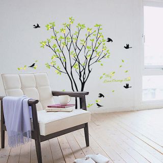   Birds Sing On the Tree Wall Paper Stickers Decor Art Removable 90*60cm