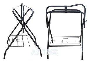   of Two Floor Folding Horse Saddle Racks with Steel Wire Storage Rack