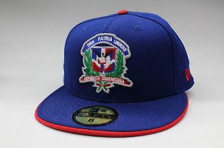   Dominicana Shield Escudo Royal Blue Scarlet Green New Era Fitted Hat