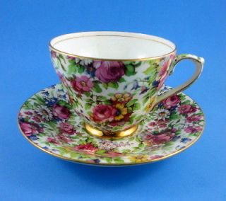 Striking Royal Winton  Summertime Chintz Tea Cup and Saucer Set