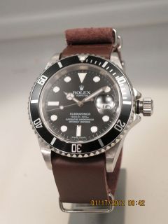   RAF BROWN LEATHER strap (excl Omega & Rolex Submariner watch