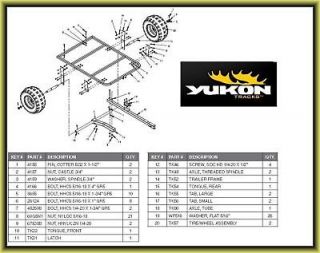 NEW YUKON TRACKS ATV 55x37 TRAILER KIT FLAT YARD CART BED BUILD YOUR 